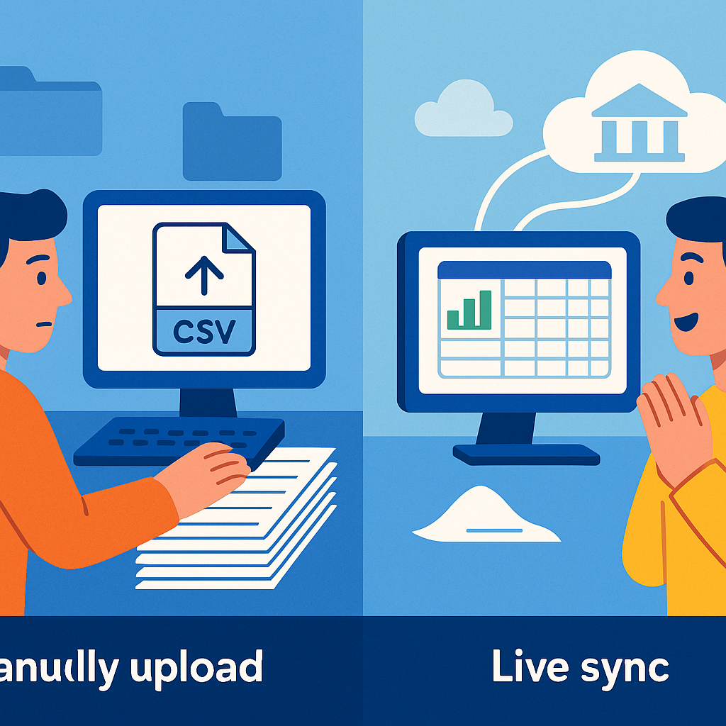 Live bank sync vs CSV upload workflow comparison.png