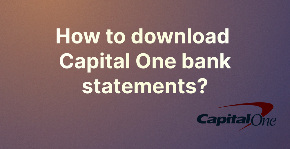 How to download your Capital One Bank Statement A Simple Guide