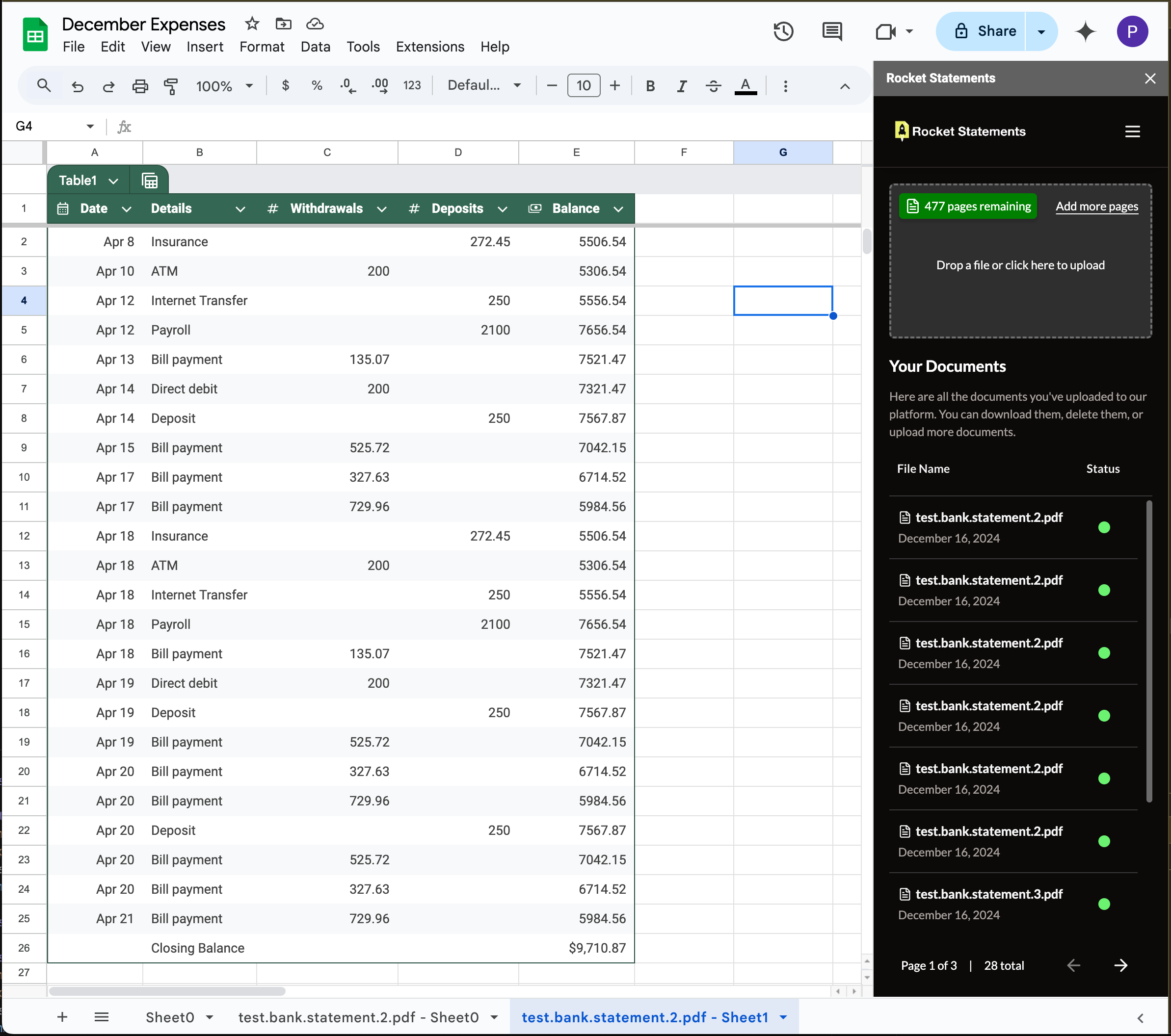 Introducing Rocket Statements: Your Ultimate Google Sheets™ Add-On for Effortless Bank Statement Imports