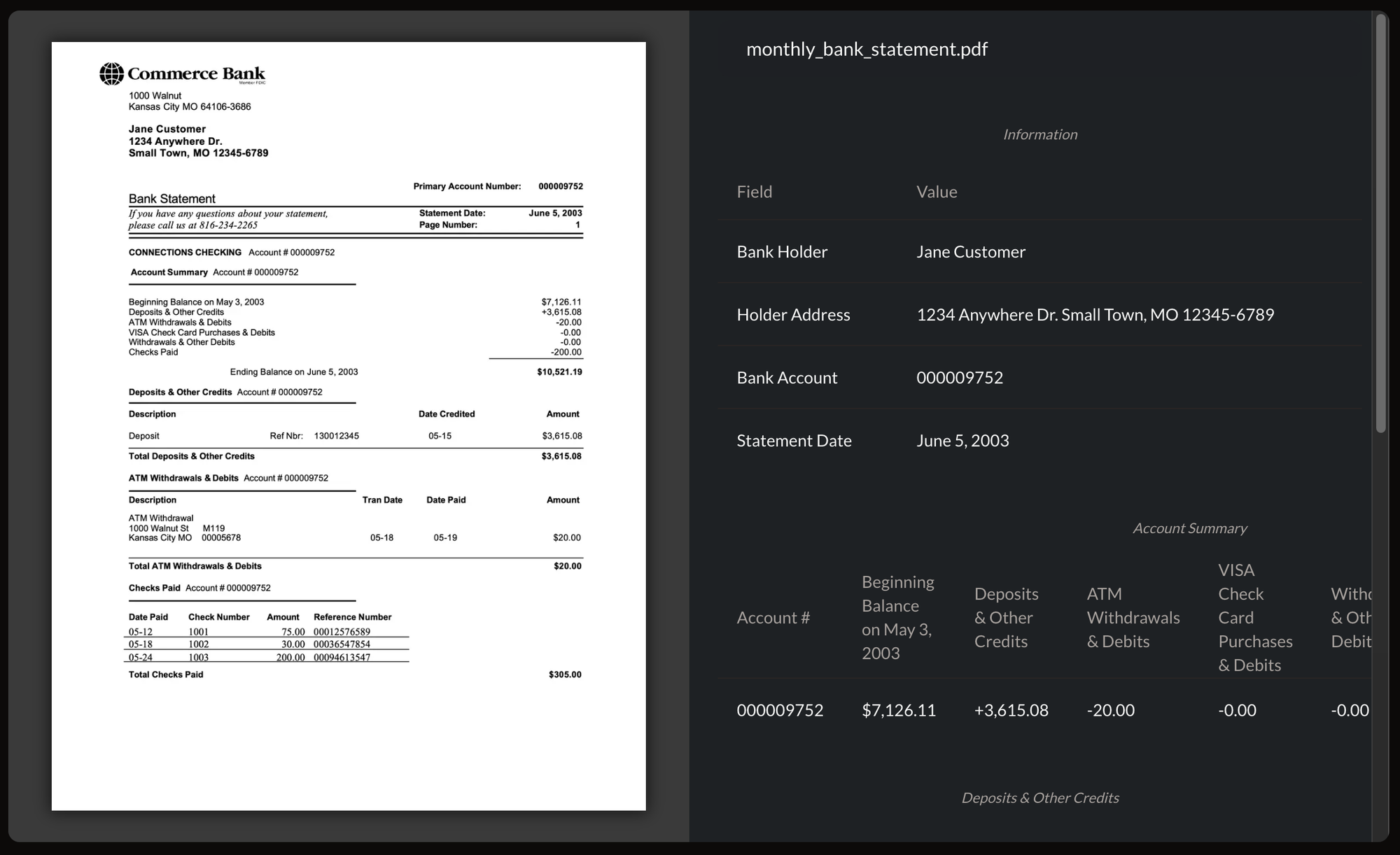 Bank Statement PDF Converter