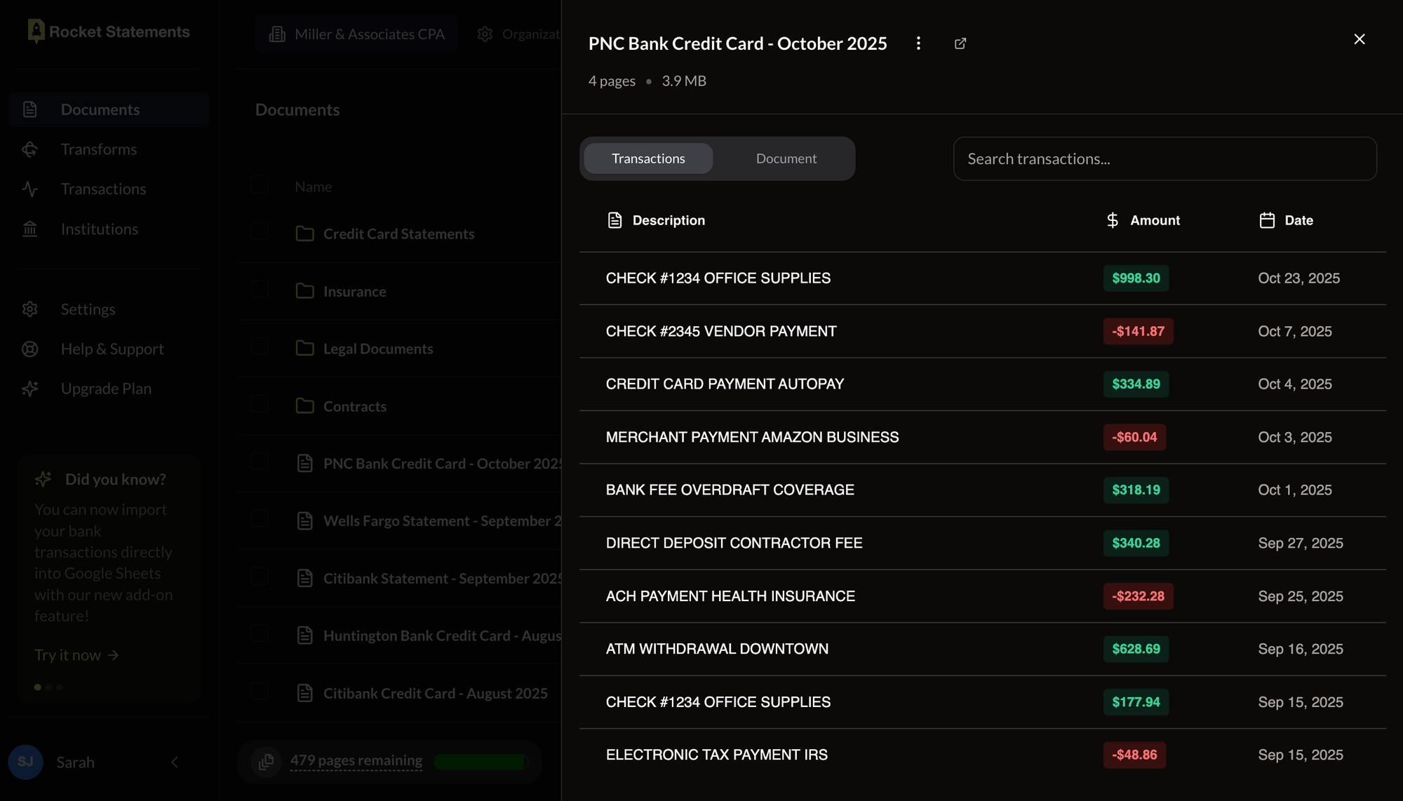 Bank Statement PDF Converter
