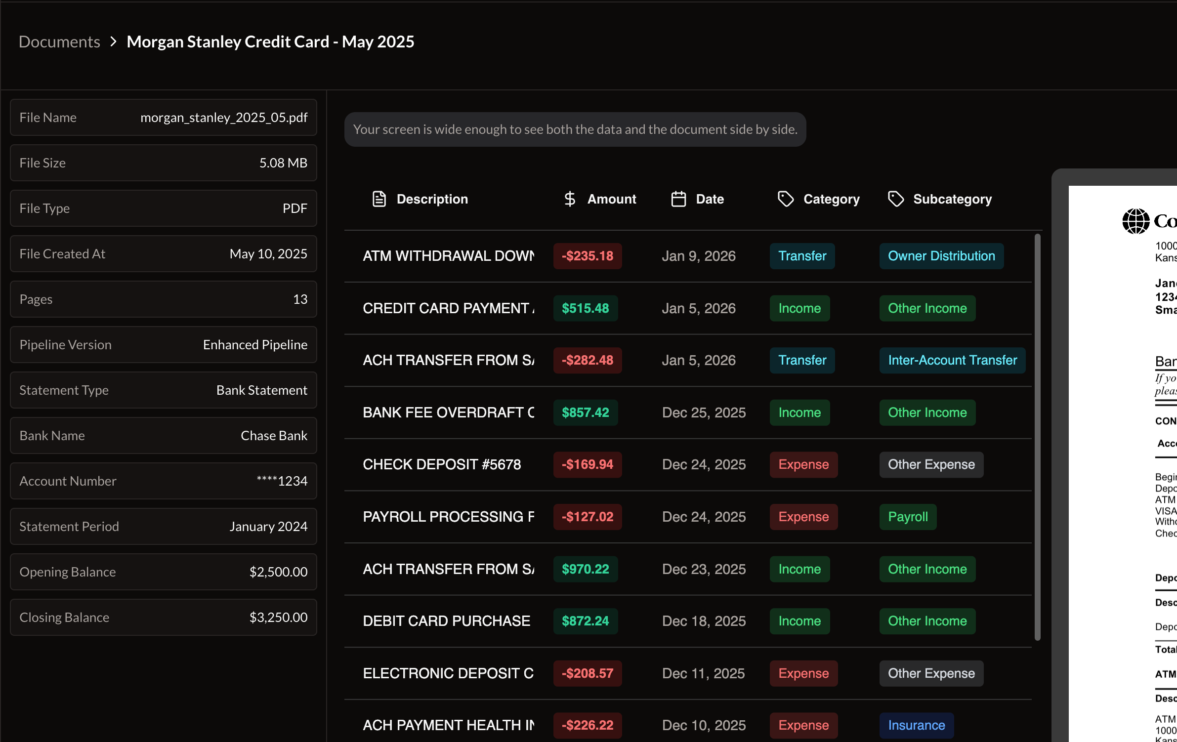 Automatic Transaction Categorization